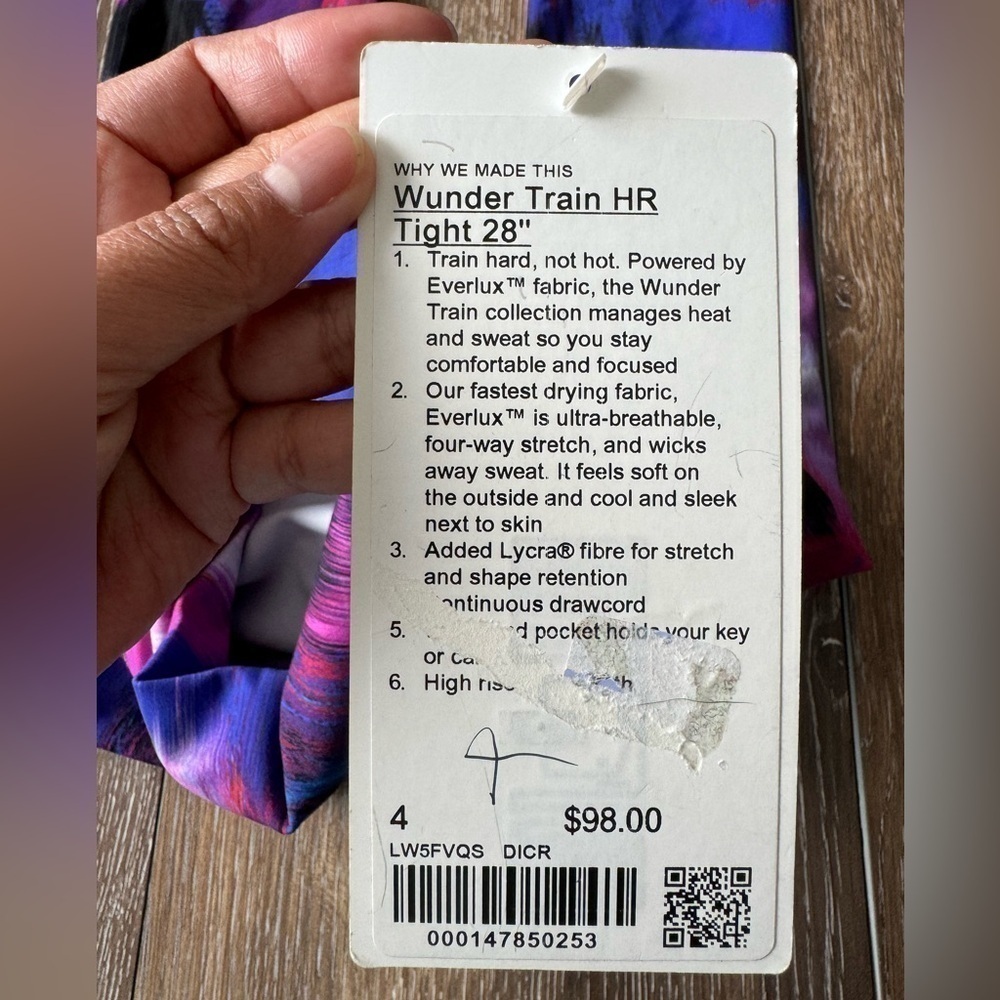 Lululemon Wunder Train High Rise 28” Digital Current Pink Size 4 NWT - Picture 2 of 4
